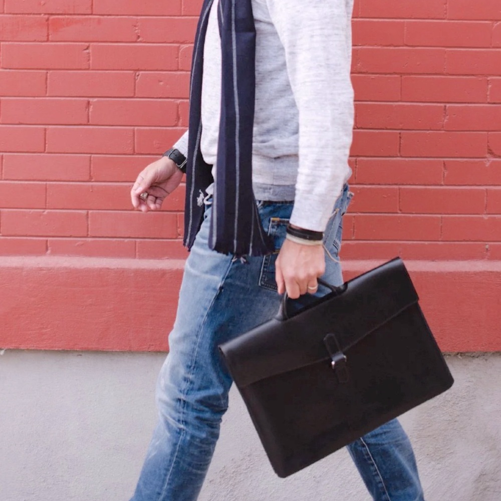 Rustico Leather Attaché Briefcase 💼🖤